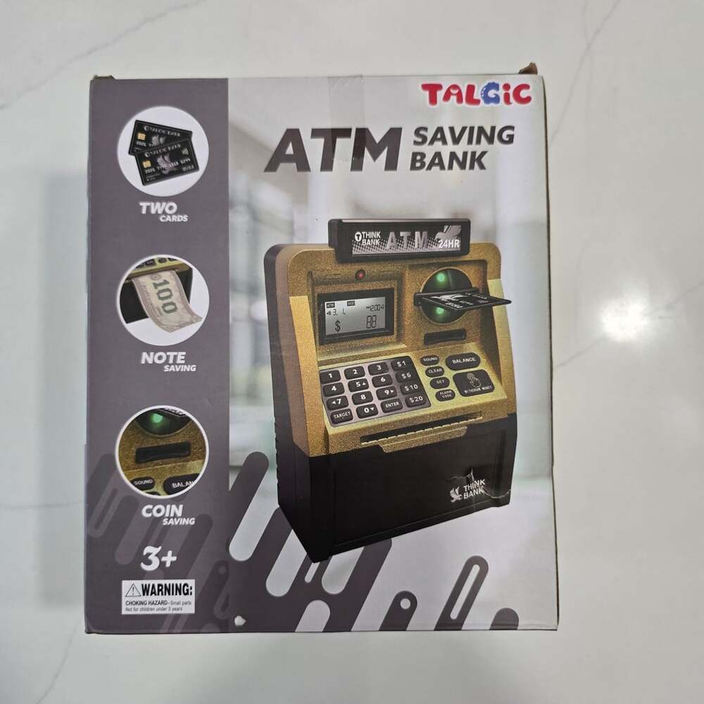 ATM Saving Bank Toy Electronic Piggy Bank with Smart Card Gold